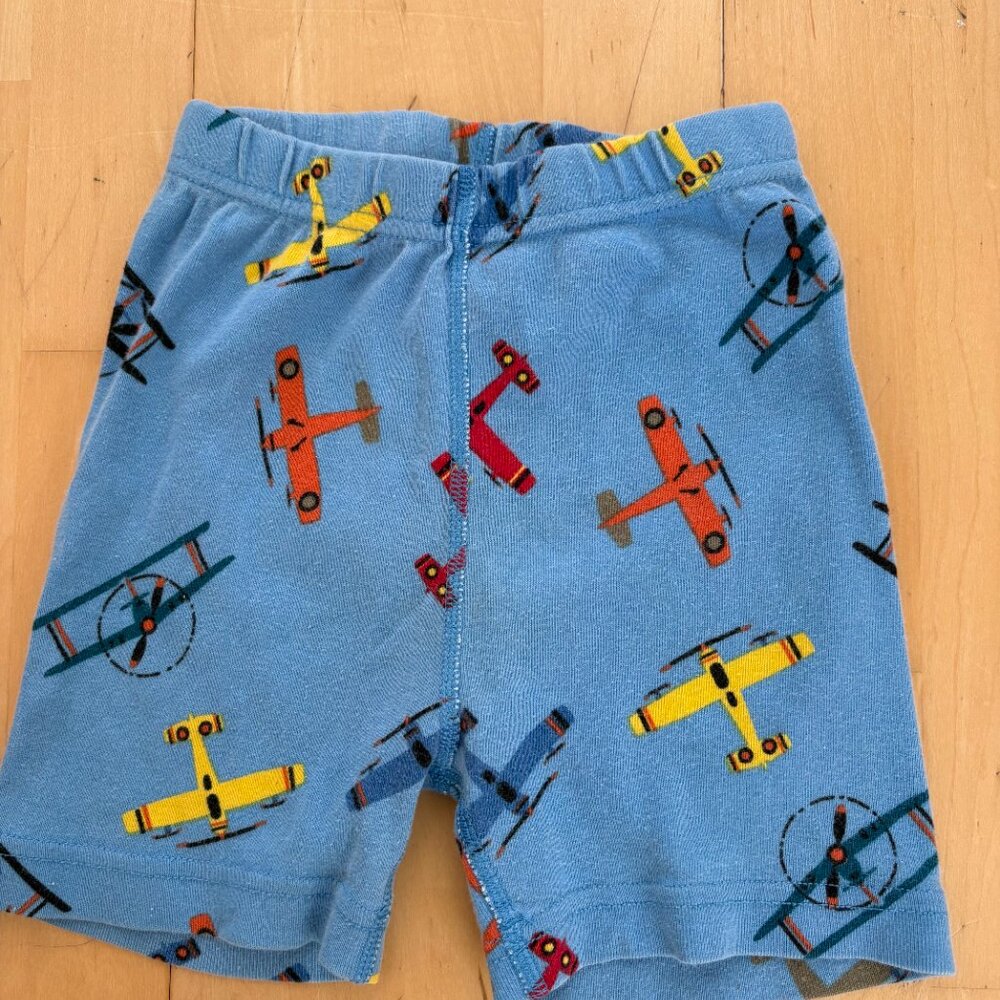 Hanna Andersson Airplane Pajama Set Size 6-7 shorts + short sleeve top Cotton - Picture 3 of 7